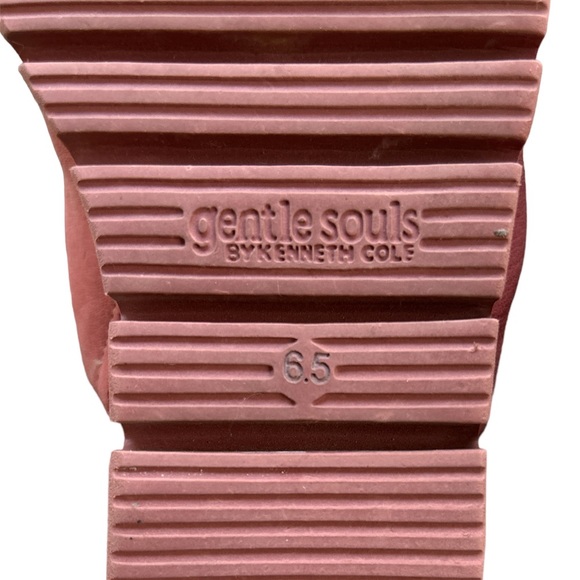 Gentle Souls by Kenneth Cole Pink Leather Toe Thong Platform Slides Sandals  6.5 - Picture 12 of 14